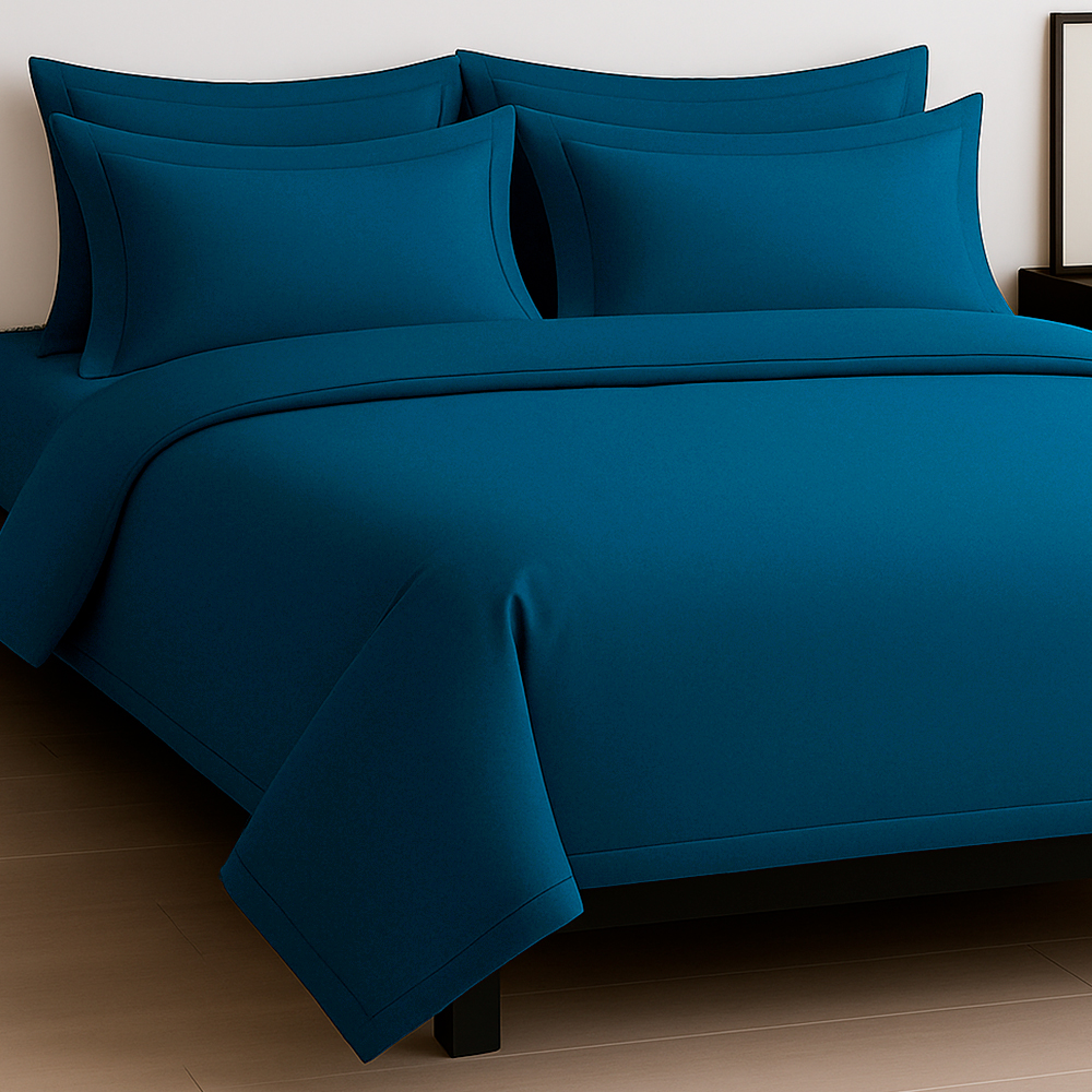 Juego de Sábanas 300 Hilos Azul Petróleo - Imagen 2
