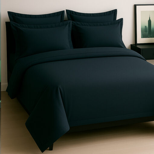 Juego de sábanas algodón azul oscuro