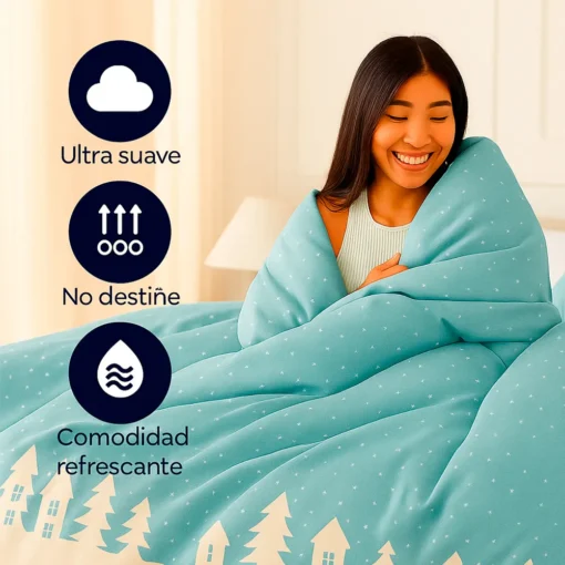 Duvet Navide o Doble Faz Invierno Azul Casa LiLe