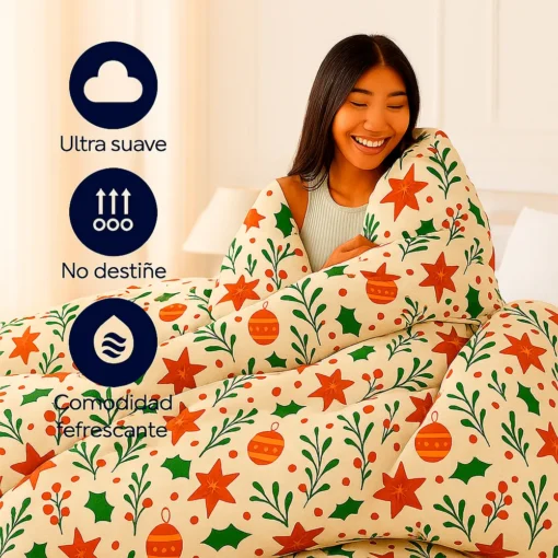 Duvet Navide o Doble Faz Navidad Cl sica Casa LiLe