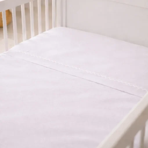 Juego de s banas blanco con bordado blanco para cuna Casa LiLe
