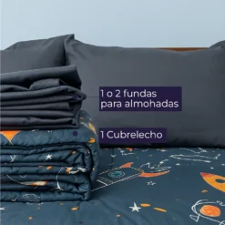 Cubrelecho Infantil Astronautas y Cohetes Casa LiLe