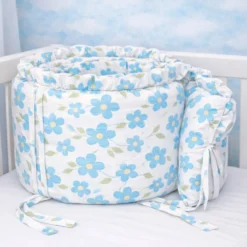 Bumper para Cuna Polialgod n Flores 144 Hilos Casa LiLe