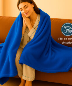 Cobija piel de conejo sintética azul