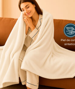 Cobija piel de conejo sintética beige