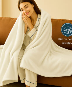 Cobija piel de conejo sintética blanca