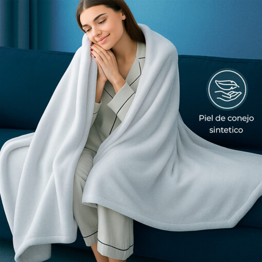 Cobija piel de conejo sintética gris