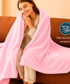 Cobija piel de conejo sintética rosada