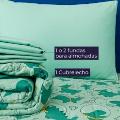 Cubrelecho Infantil Dinosaurios Espaciales Casa LiLe