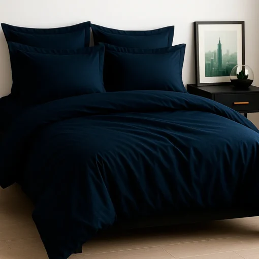 Combo Juego de Duvet en Algod n 400 Hilos Azul Oscuro+ Plum n Casa LiLe