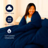 Juego de duvet más plumón azul noche