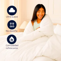 Juego de Duvet Blanco Liso de microfibra Casa LiLe