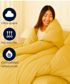 juego de duvet más plumón oro