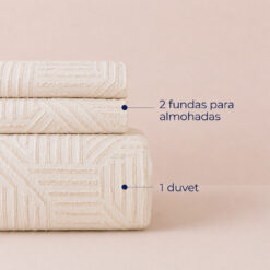Alternative view of Duvet + Fundas Jacquard 300 Hilos Polialgodón Arena Diseño Geométrico