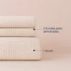 Duvet + Fundas Jacquard 300 Hilos Polialgod n Beige Dise o Geom trico Casa LiLe