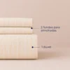 Duvet + Fundas Jacquard 300 Hilos Polialgod n Arena L neas Finas Casa LiLe