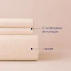 Duvet + Fundas Jacquard 300 Hilos Polialgod n Beige L neas Finas Casa LiLe