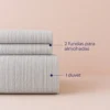 Duvet + Fundas Jacquard 300 Hilos Polialgod n Gris L neas Finas Casa LiLe