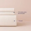 Duvet + Fundas Jacquard 300 Hilos Polialgod n Marfil L neas Finas Casa LiLe
