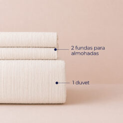 Alternative view of Duvet + Fundas Jacquard 300 Hilos Polialgodón Marfil Líneas Finas