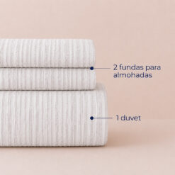 Alternative view of Duvet + Fundas Jacquard 300 Hilos Polialgodón Plata Líneas Finas