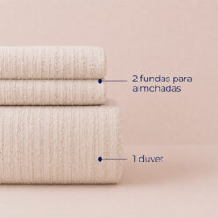 Alternative view of Duvet + Fundas Jacquard 300 Hilos Polialgodón Taupé Líneas Finas