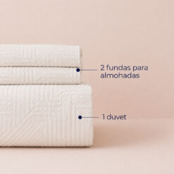 Alternative view of Duvet + Fundas Jacquard 300 Hilos Polialgodón Marfil Diseño Geométrico
