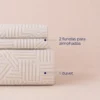 Duvet + Fundas Jacquard 300 Hilos Polialgod n Taup Dise o Geom trico Casa LiLe