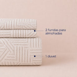 Alternative view of Duvet + Fundas Jacquard 300 Hilos Polialgodón Taupé Diseño Geométrico