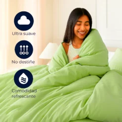 Combo: juego de duvet verde manzana + plum n Casa LiLe