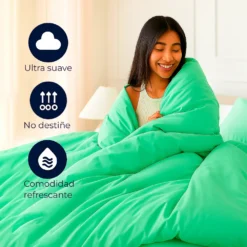 Combo: juego de duvet verde menta + plum n Casa LiLe