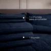 Plum n Azul Oscuro Embozado Premium + Set Fundas Casa LiLe