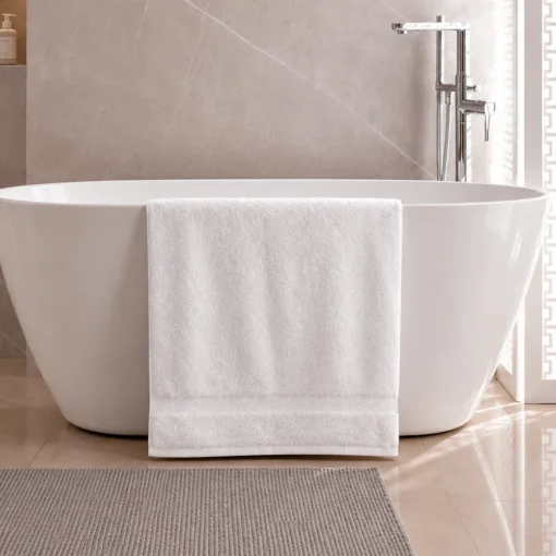 Toalla de Cuerpo Blanca 100% Algod n 640G | Dise o ZigZag 70x140 cm Casa LiLe
