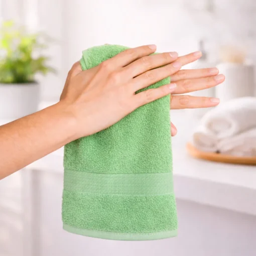 Kit Toalla Hogar Verde Manzana Toalla de Cuerpo + Toalla de Mano Casa LiLe