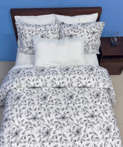 Combo duvet más plumón hojas blanco