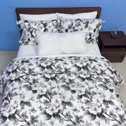 Combo duvet más plumón flor grande gris
