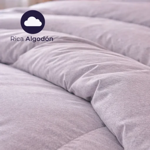 Duvet Hotelero Gris 144 Hilos Polialgod n 50/50 + Fundas Casa LiLe