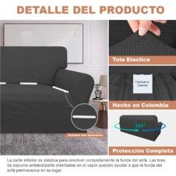 Protector de sof en L impermeable gris Casa LiLe