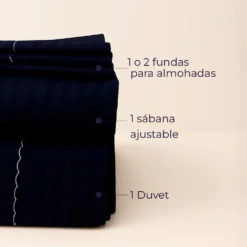 Juego de duvet azul noche premium Casa LiLe