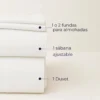 Juego de duvet premium blanco Casa LiLe