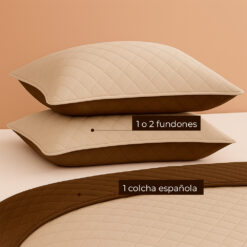 Alternative view of Colcha Española Microembosada Café / Beige