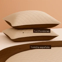 Colcha Espa ola Microembosada Caf / Beige Casa LiLe