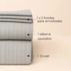 Juego de duvet premium gris claro Casa LiLe