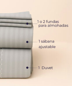 Juego de duvet gris claro