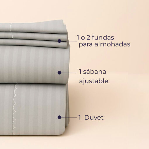 Juego de duvet gris claro