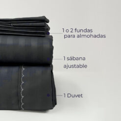 Juego de duvet gris oscuro