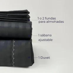 Juego de duvet premium gris oscuro Casa LiLe