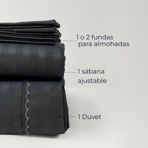 Juego de duvet gris oscuro