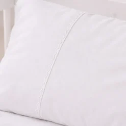Juego de s banas blanco con bordado blanco para cuna Casa LiLe