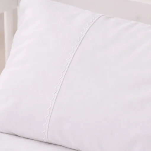 Juego de s banas blanco con bordado blanco para cuna Casa LiLe